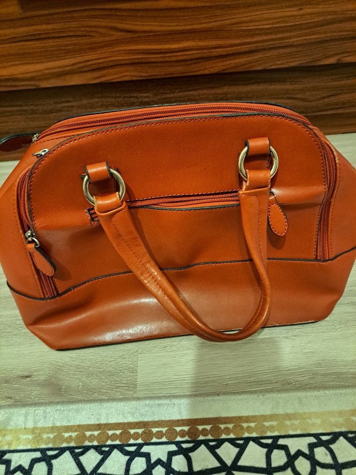 Klasik Kahverengi Deri Kadın Çanta - Görsel 3