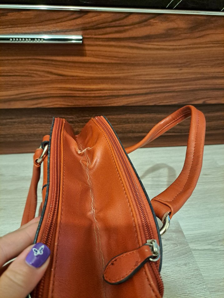 Klasik Kahverengi Deri Kadın Çanta - Görsel 5