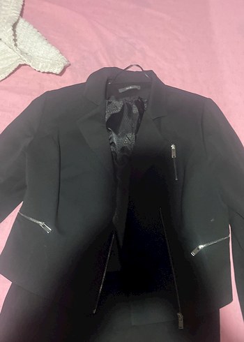 Siyah Uzun Kollu Kadın Ofis Takımı - Görsel 2