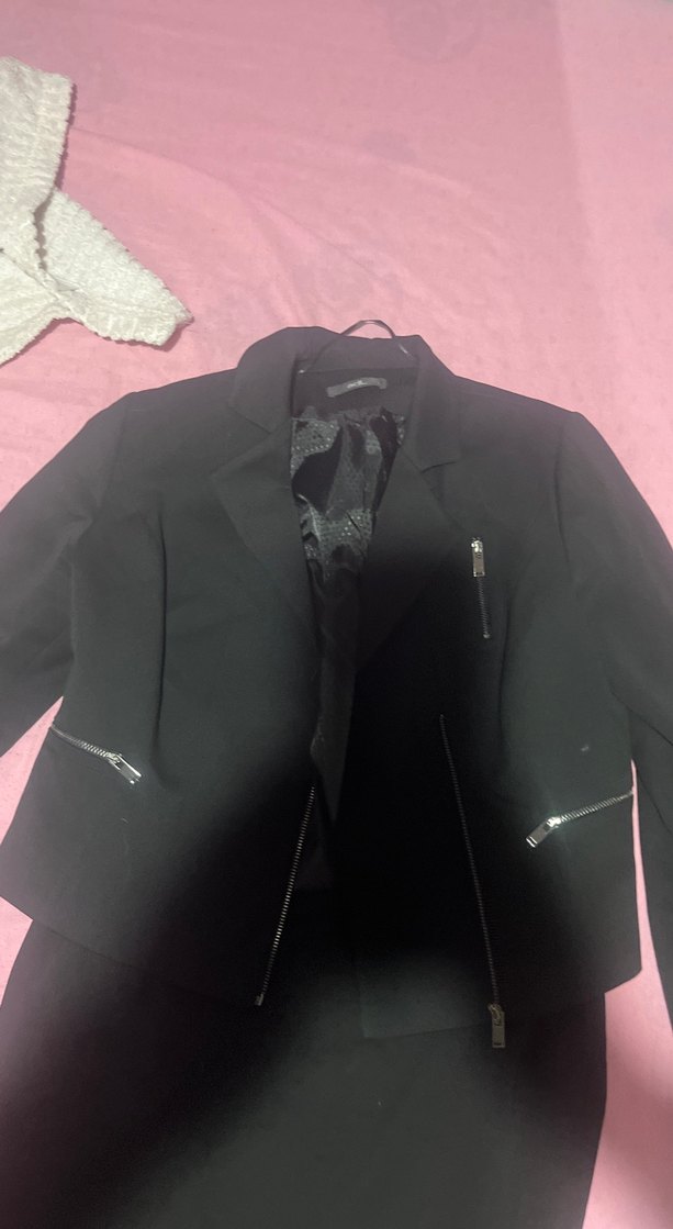 Siyah Uzun Kollu Kadın Ofis Takımı - Görsel 2