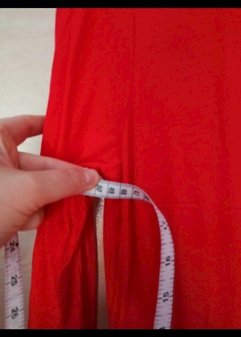 Kırmızı Uzun Kollu Salaş Kadın tunik - Görsel 3