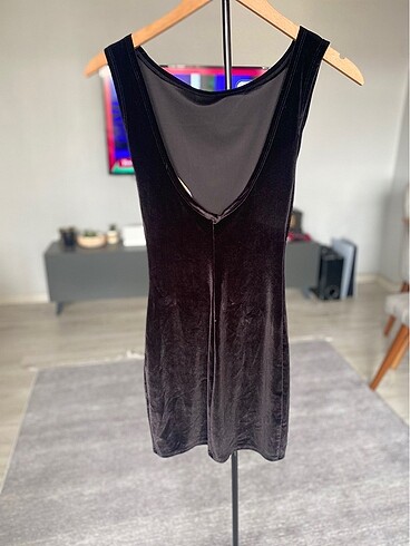 Zara Zara kadife siyah dar mini elbise