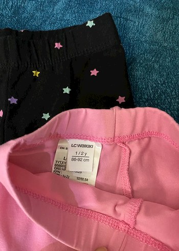 Kız Çocuk Pembe ve Desenli Tayt Seti - Görsel 2