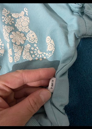 Kız Çocuk Mavi Dantel Detaylı Sweatshirt ve Eşofman - Görsel 3