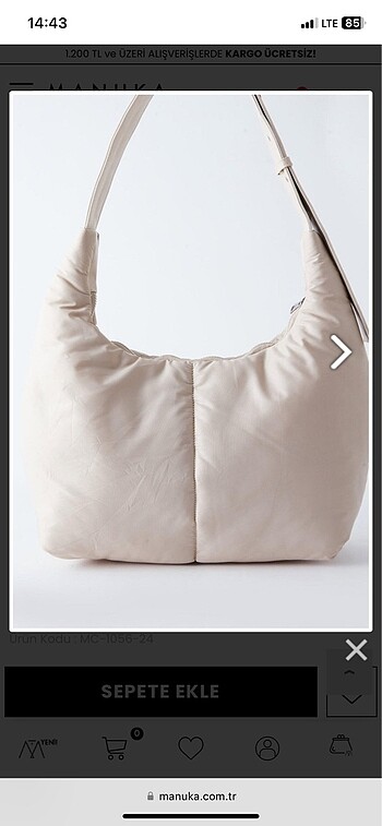 Beden çeşitli Renk Manuka çapraz tote bag bej renk