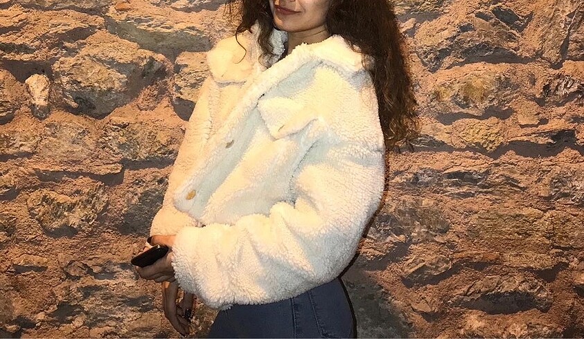 s Beden kahverengi Renk Crop ceket