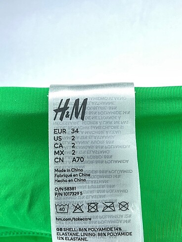 34 Beden yeşil Renk H&M Mayo %70 İndirimli.