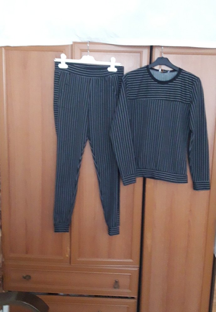 bayan Gri Uzun Kollu ikili  Takım. - Görsel 2