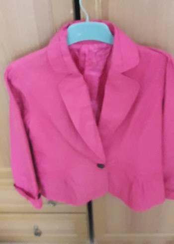 Düğmeli Pembe Kadın Blazer Ceket - Görsel 3
