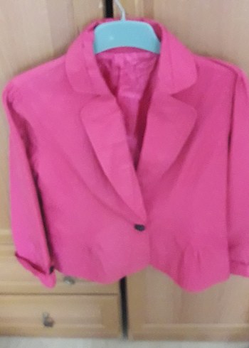 Düğmeli Pembe Kadın Blazer Ceket - Görsel 5