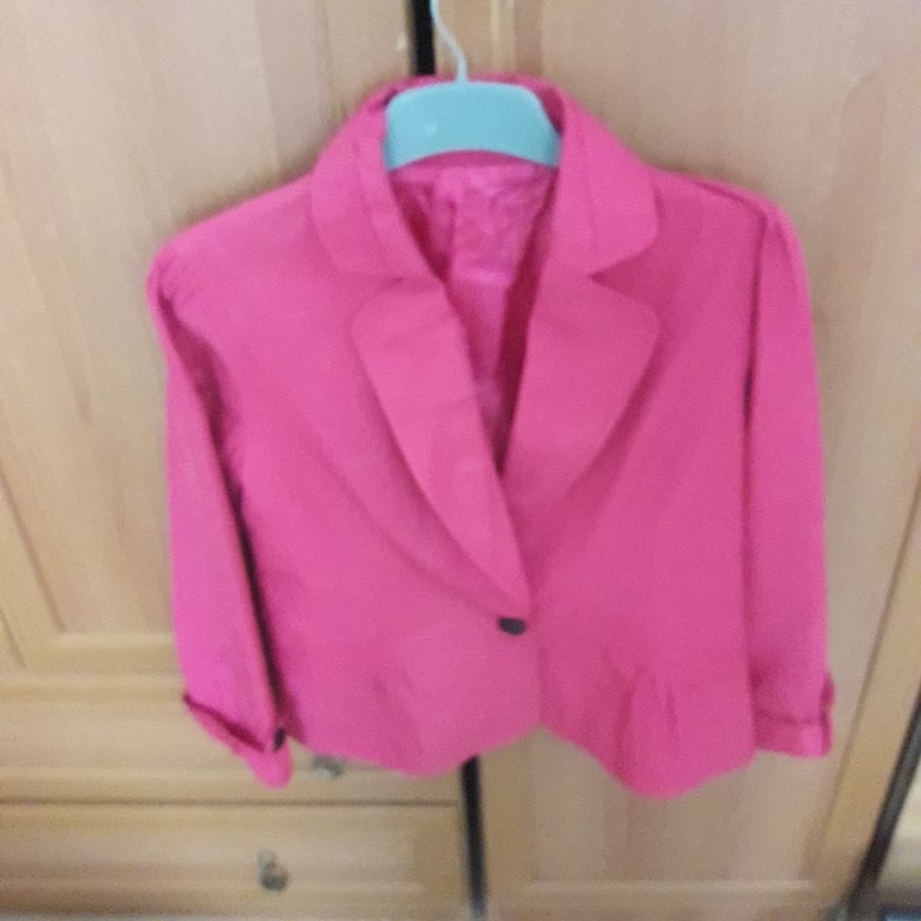 Düğmeli Pembe Kadın Blazer Ceket - Görsel 3