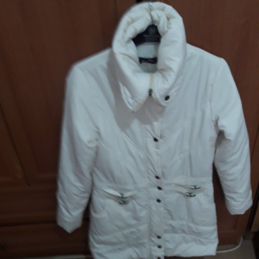 Düğmeli Beyaz Mini Kadın mont - Görsel 5