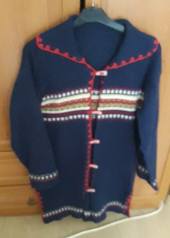 Bohem Tarz Mavi Triko Hırka - Görsel 2