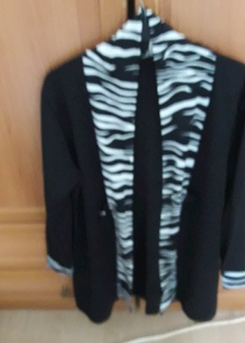 Zebra Desenli Uzun kadın Ceketi - Görsel 4