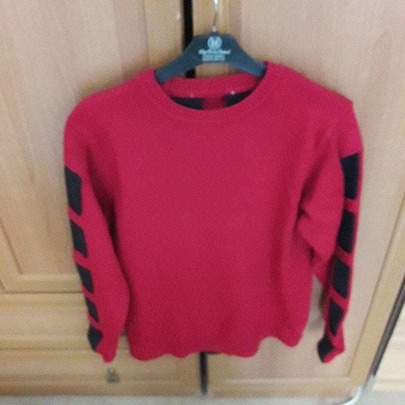 Kırmızı Uzun Kollu Triko Kadın Kazak - Görsel 4