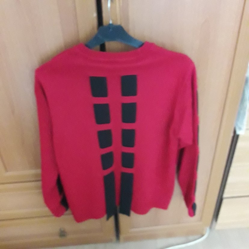 Kırmızı Uzun Kollu Triko Kadın Kazak - Görsel 2