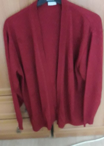 Bordo Kadın Midi Hırka V Yakalı - Görsel 2