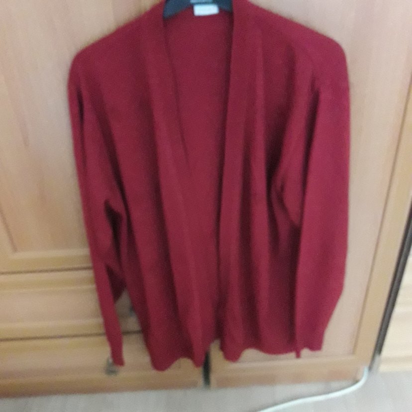 Bordo Kadın Midi Hırka V Yakalı - Görsel 2