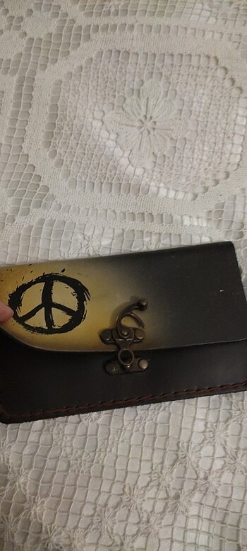 Deri peac sembollu cüzdan. Üç gozlu - Görsel 2