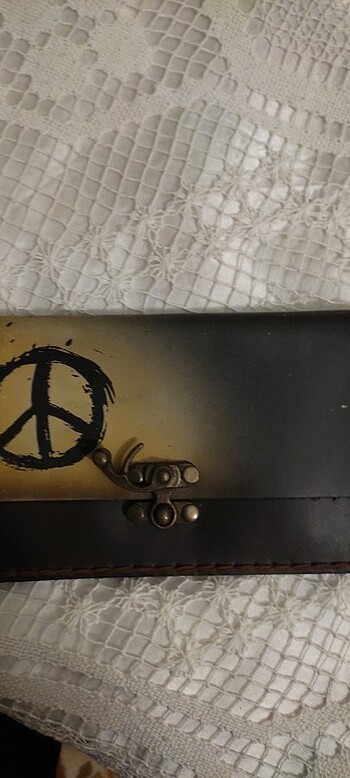 Deri peac sembollu cüzdan. Üç gozlu - Görsel 5