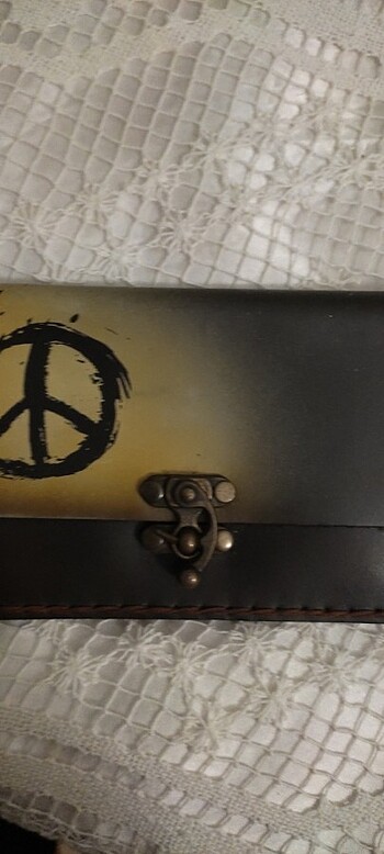 Deri peac sembollu cüzdan. Üç gozlu - Görsel 6