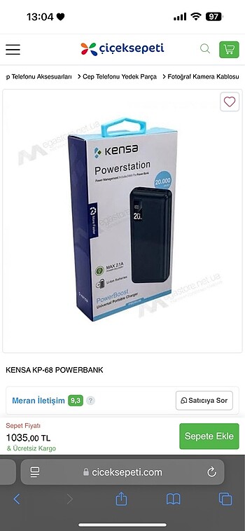 20.000 mAh powerbank