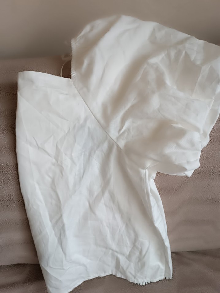 Beyaz Keten karpuz kol Bluz - Görsel 5