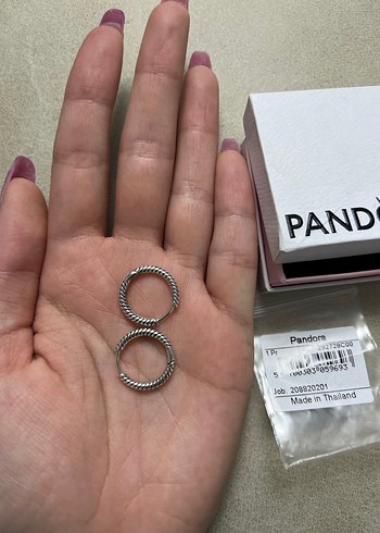 Beden Pandora Moments Charm Halka Küpe 925 Ayar Gümüş