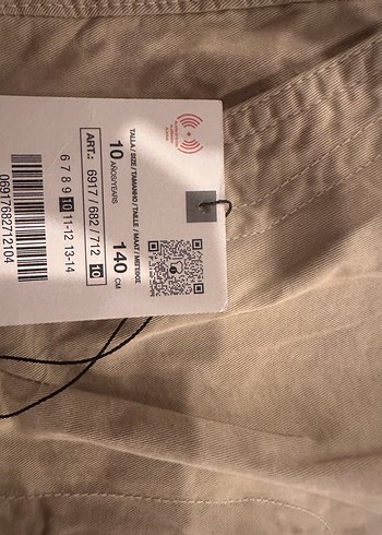 Bej Düğmeli Erkek Çocuk Keten Pantolon - Görsel 4