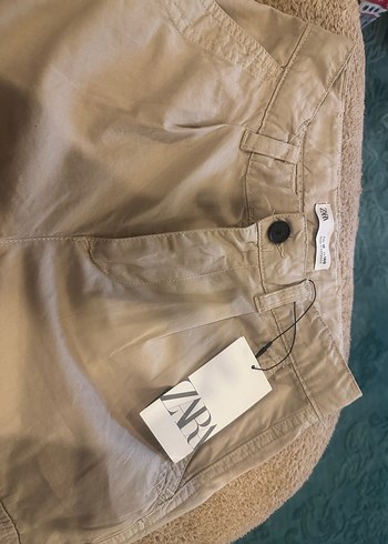 Bej Düğmeli Erkek Çocuk Keten Pantolon - Görsel 7