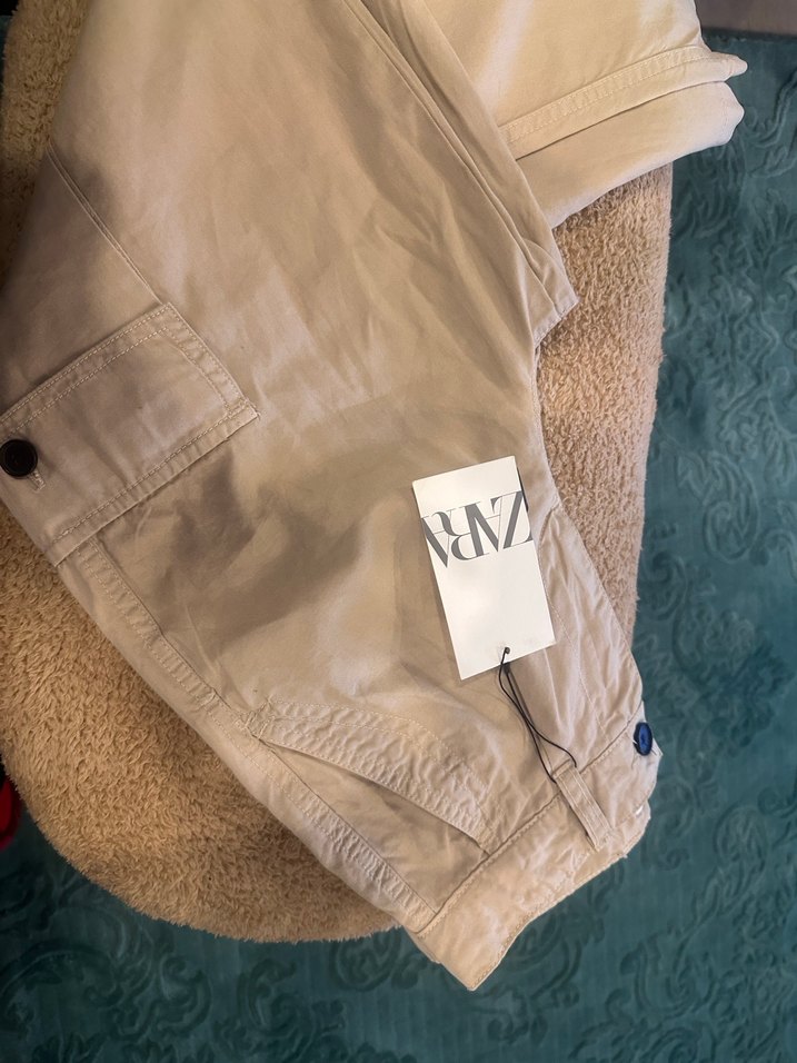 Bej Düğmeli Erkek Çocuk Keten Pantolon - Görsel 5