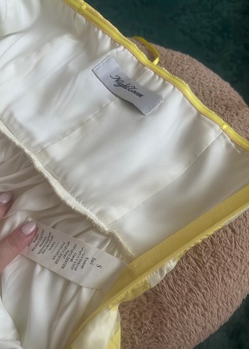 Sarı Çizgili Straplez Midi Elbise Adl marka Night zoom s beden - Görsel 6