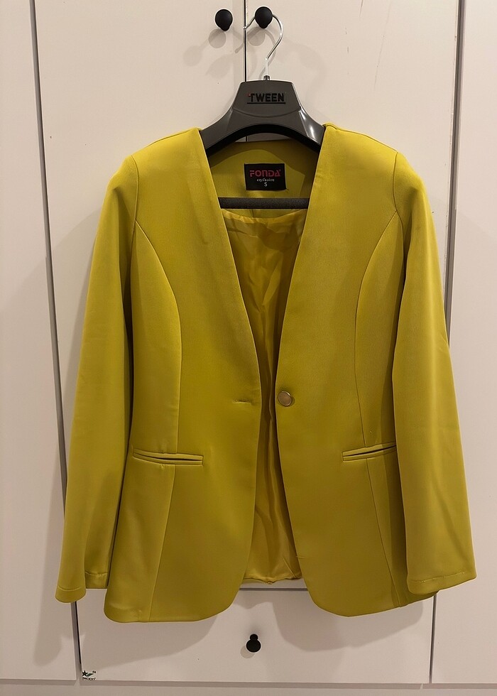 Fıstık yeşili blazer ceket - Görsel 2