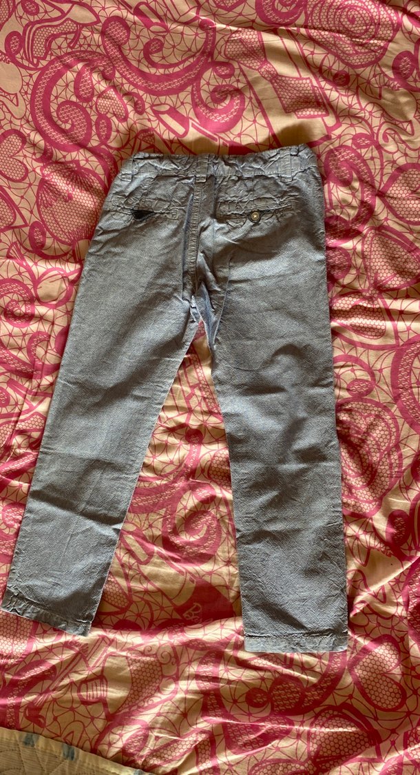 Gri Bağlama Desenli Erkek Denim Pantolon — görsel 3/3