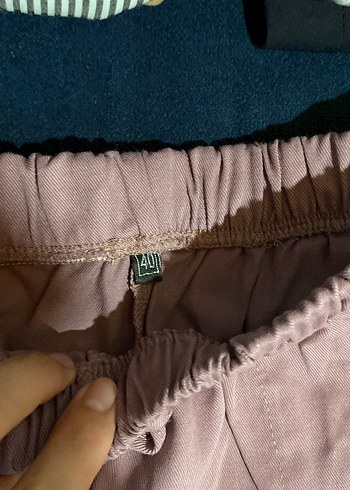 Bol Kesim Kemerli Keten Hamile Şortu - Görsel 2