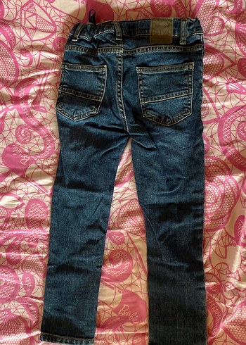 6 Yaş Beden mavi Renk Mavi Bağlamalı Erkek Çocuk Denim Pantolon