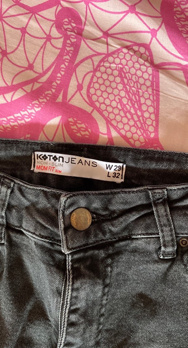 Siyah Loose Fit Midi Kadın Kot Pantolon — görsel 2/5
