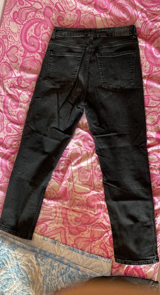 Siyah Loose Fit Midi Kadın Kot Pantolon — görsel 3/5
