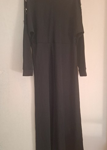 Uzun Siyah Salaş Kadın Elbise - Görsel 5