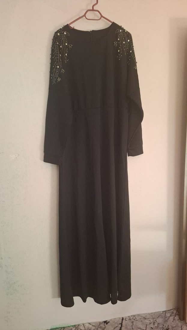 Uzun Siyah Salaş Kadın Elbise - Görsel 3