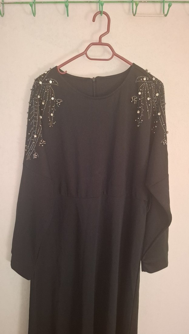 Uzun Siyah Salaş Kadın Elbise - Görsel 2