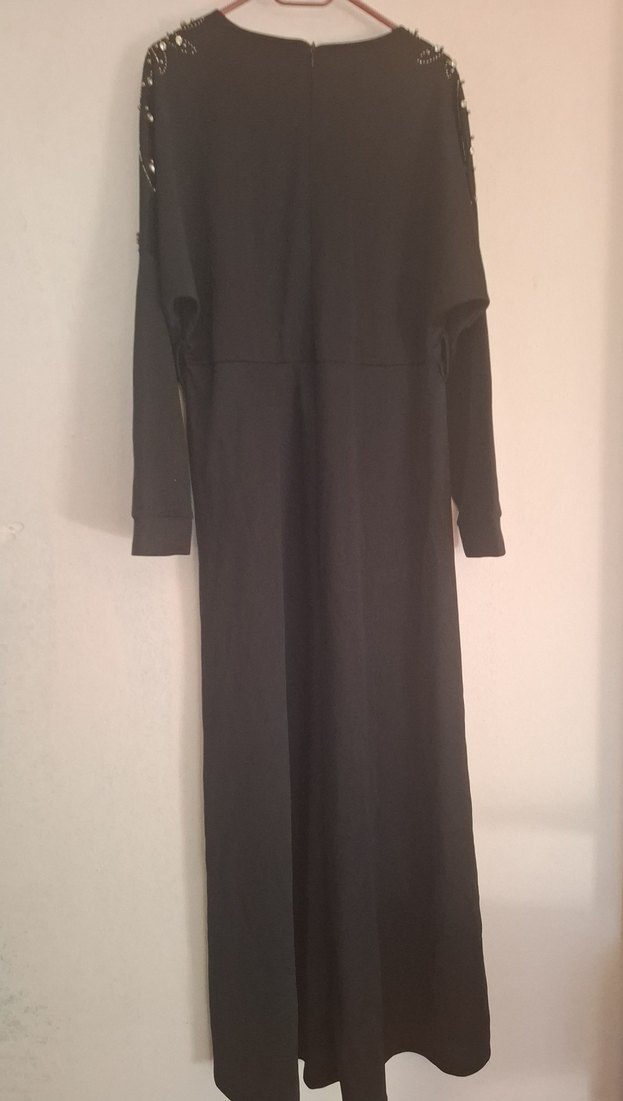 Uzun Siyah Salaş Kadın Elbise - Görsel 5