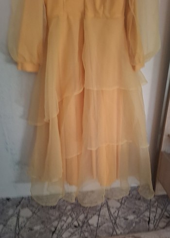 Bej Drapeli Uzun Bohem Elbise - Görsel 7