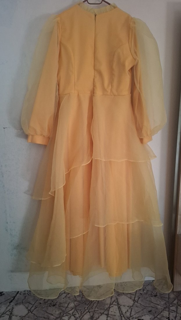 Bej Drapeli Uzun Bohem Elbise - Görsel 5