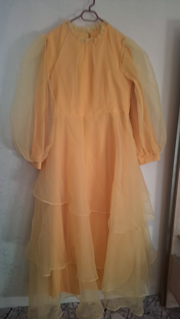 Bej Drapeli Uzun Bohem Elbise - Görsel 4