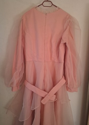 Pudra Renk Uzun Kollu Bohem Uzun Elbise - Görsel 7