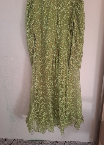 Uzun Yeşil Bohem Kadın Elbise - Görsel 5