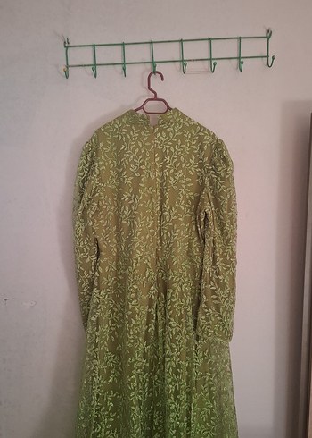 Uzun Yeşil Bohem Kadın Elbise - Görsel 6