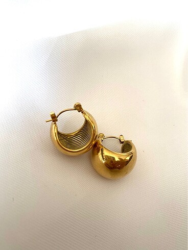 Çelik gold top küpe
