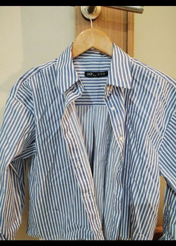 Mavi Çizgili Uzun Kollu indigo Gömlek - Görsel 2